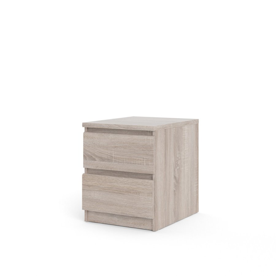 TVILUM Naia sengebord - trffel natur tr, m. 2 skuffer