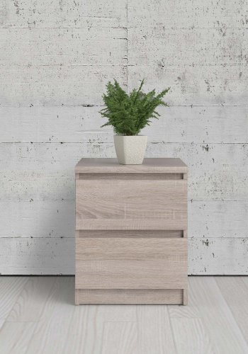 TVILUM Naia sengebord - trffel natur tr, m. 2 skuffer