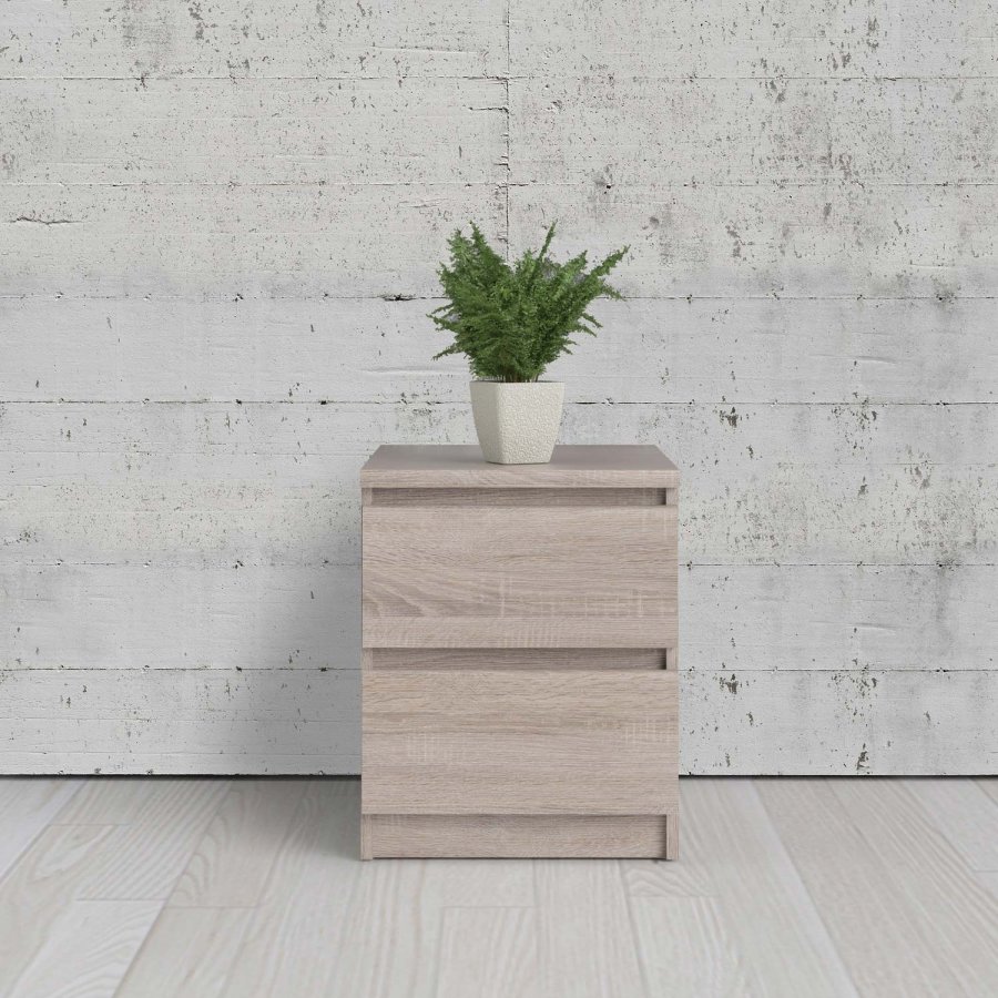 TVILUM Naia sengebord - trffel natur tr, m. 2 skuffer