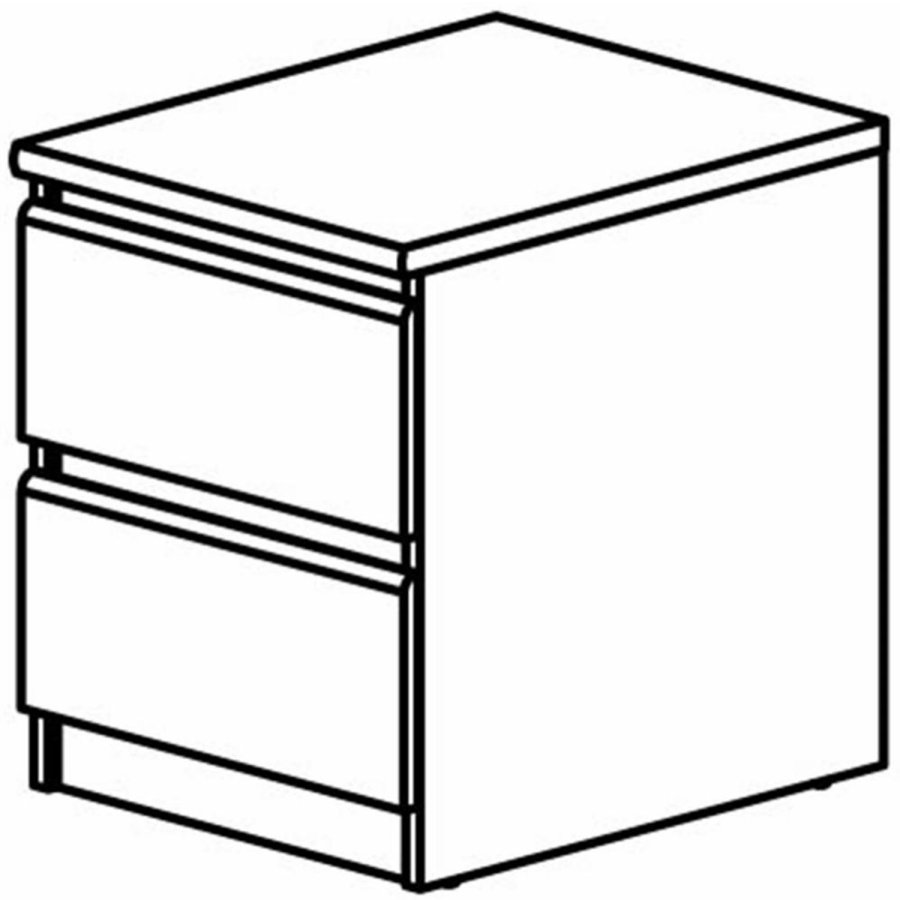 TVILUM Naia natbord, m. 2 skuffer - sort folie og plastik (40,4x50)