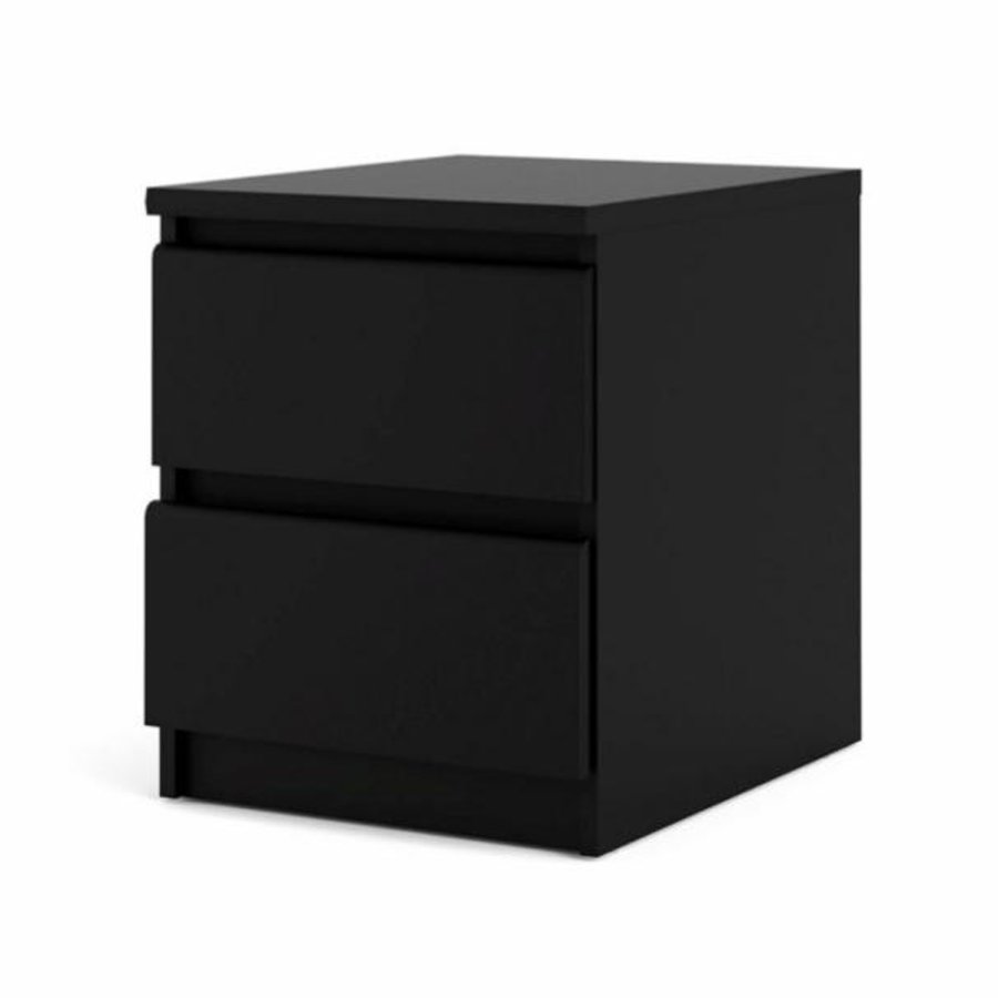 TVILUM Naia natbord, m. 2 skuffer - sort folie og plastik (40,4x50)