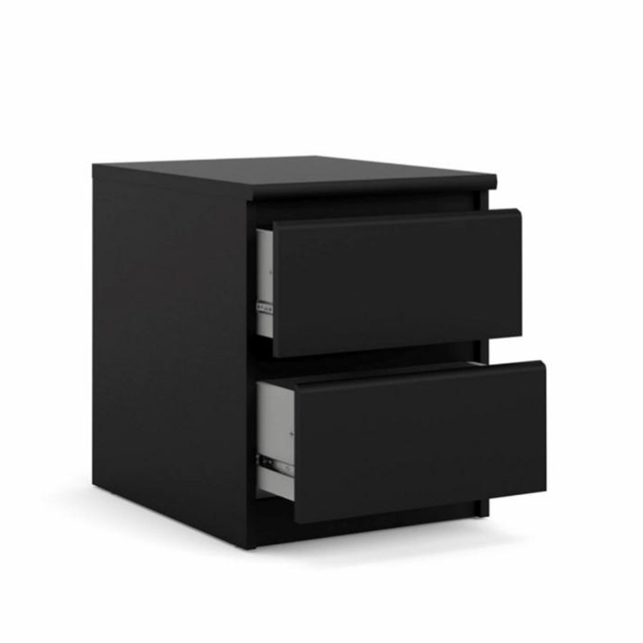 TVILUM Naia natbord, m. 2 skuffer - sort folie og plastik (40,4x50)