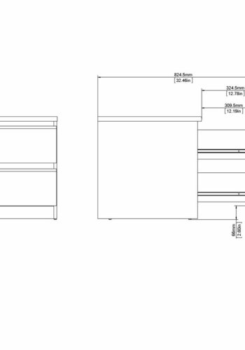 TVILUM Naia natbord, m. 2 skuffer - sort folie og plastik (40,4x50)