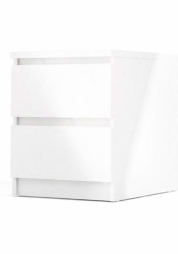 TVILUM Naia natbord, m. 2 skuffer - hvid spnplade og plastik (40,4x50)