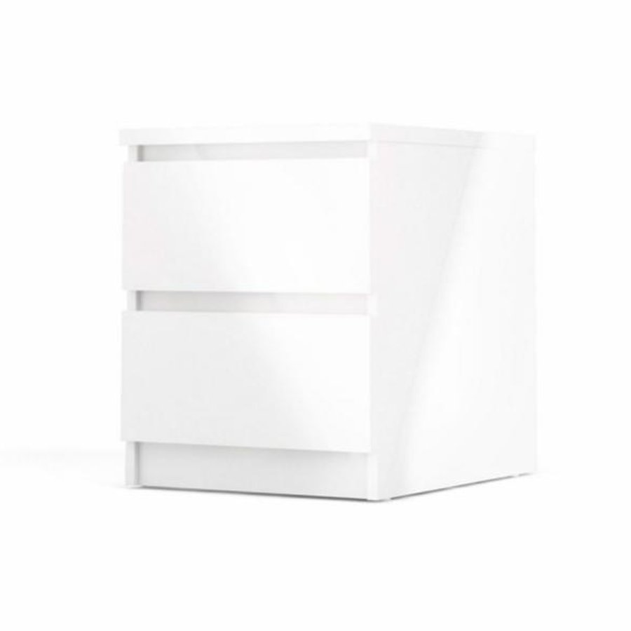 TVILUM Naia natbord, m. 2 skuffer - hvid spnplade og plastik (40,4x50)