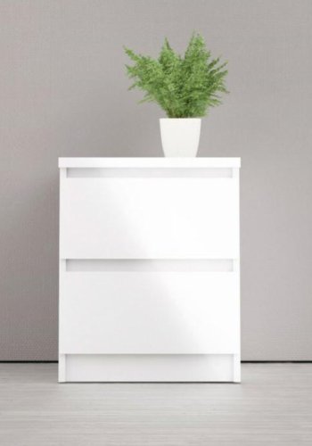 TVILUM Naia natbord, m. 2 skuffer - hvid spnplade og plastik (40,4x50)