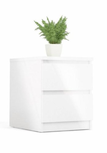 TVILUM Naia natbord, m. 2 skuffer - hvid spnplade og plastik (40,4x50)