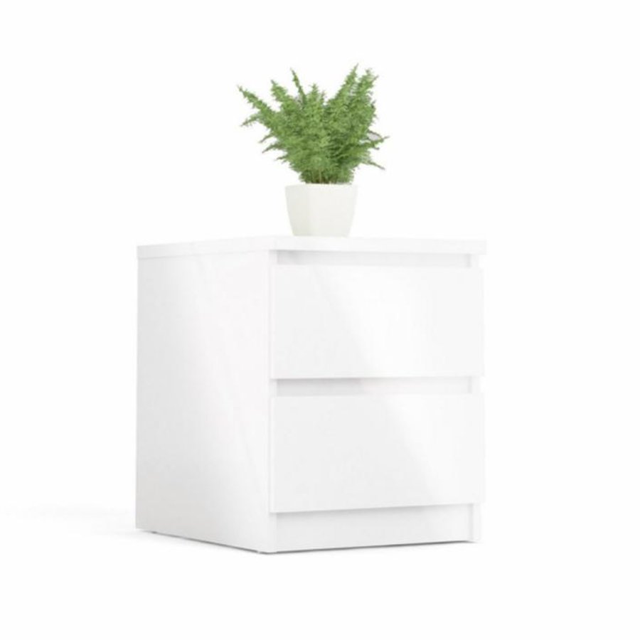 TVILUM Naia natbord, m. 2 skuffer - hvid spnplade og plastik (40,4x50)