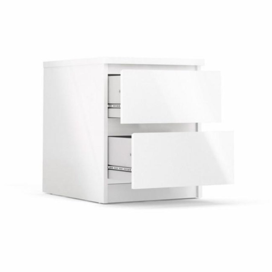 TVILUM Naia natbord, m. 2 skuffer - hvid spnplade og plastik (40,4x50)