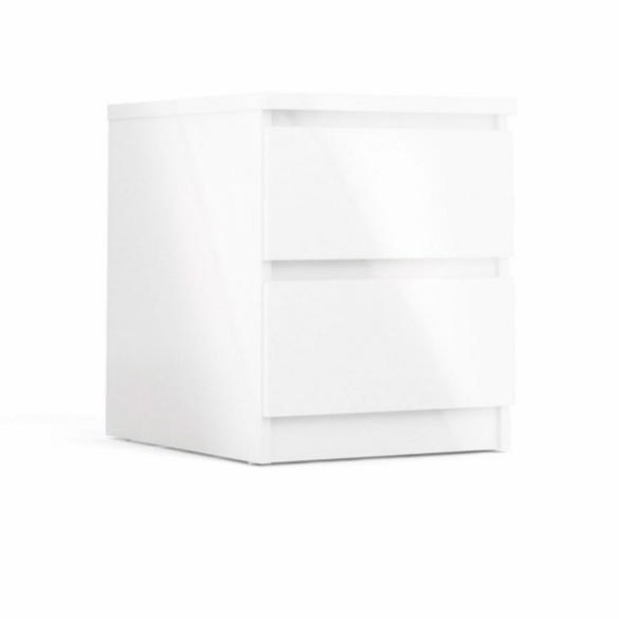 TVILUM Naia natbord, m. 2 skuffer - hvid spnplade og plastik (40,4x50)