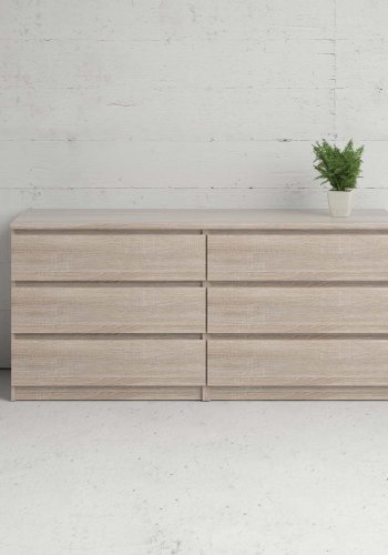 TVILUM Naia kommode - trffel natur tr, m. 6 skuffer