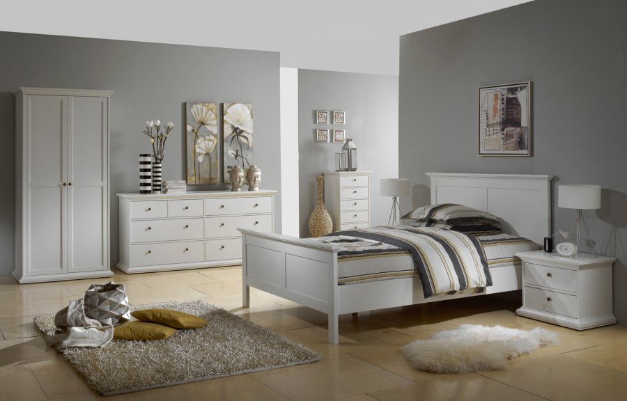 TVILUM Paris garderobeskab - hvid tr, 2 lger, m. 4 hylder