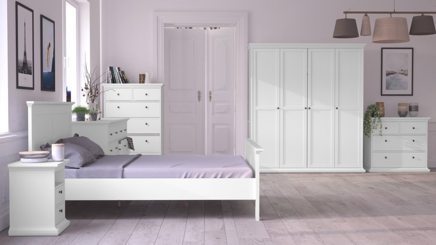 TVILUM Paris kommode - hvid tr, m. 8 skuffer