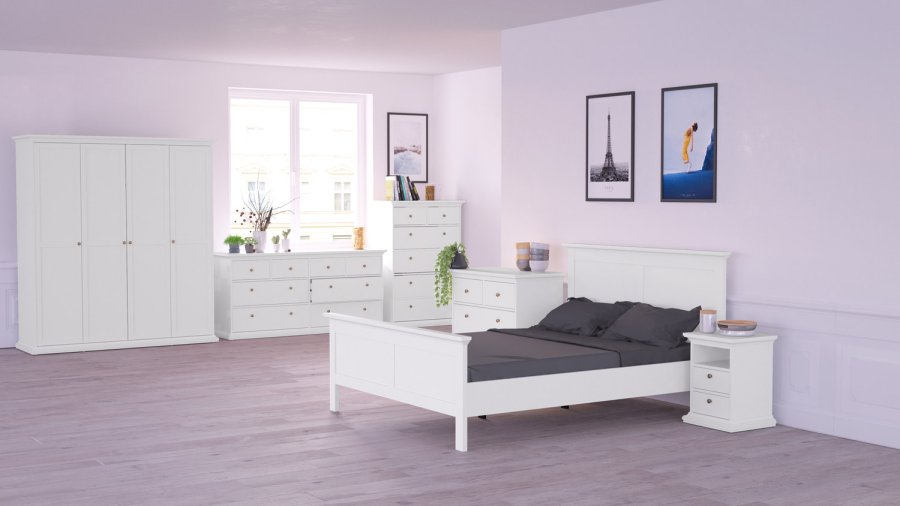 TVILUM Paris kommode - hvid tr, m. 6 skuffer