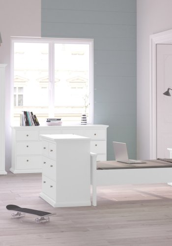 TVILUM Paris kommode - hvid tr, m. 6 skuffer