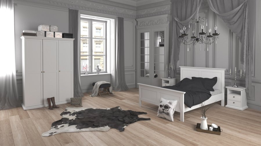 TVILUM Paris garderobeskab 3 lger + bjlestang - hvid