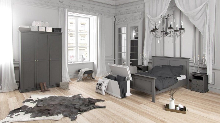 TVILUM Paris sengebord - gr tr, m. 2 skuffer og 1 rum