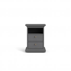 TVILUM Paris sengebord - gr tr, m. 2 skuffer og 1 rum