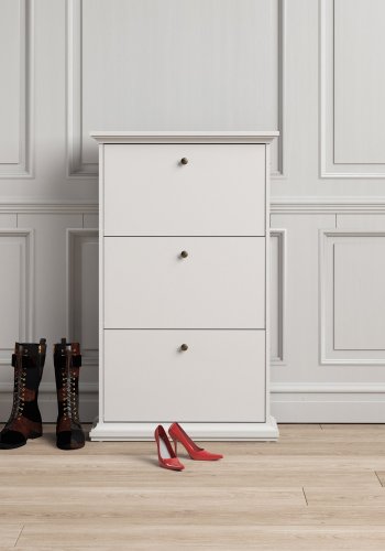 TVILUM Paris skoskab - hvid tr, m. 3 skuffer