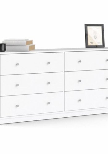 TVILUM May dobbelt kommode, m. 6 skuffer - hvid folie og plastik