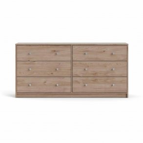 TVILUM May dobbelt kommode, m. 6 skuffer - natur folie og plastik