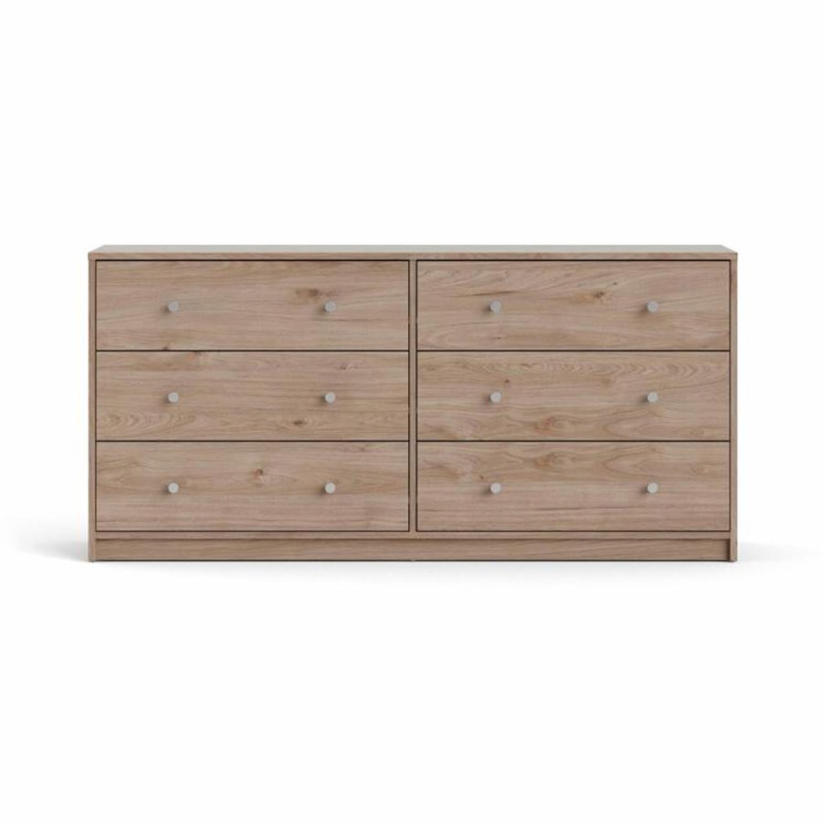 TVILUM May dobbelt kommode, m. 6 skuffer - natur folie og plastik