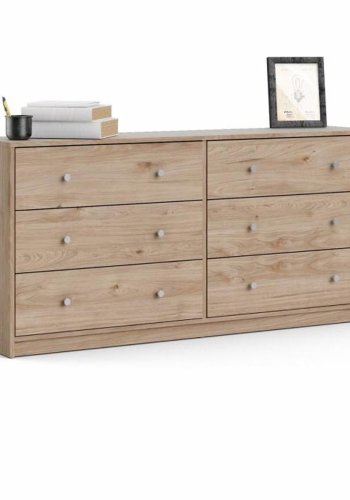 TVILUM May dobbelt kommode, m. 6 skuffer - natur folie og plastik