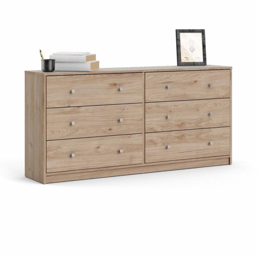 TVILUM May dobbelt kommode, m. 6 skuffer - natur folie og plastik