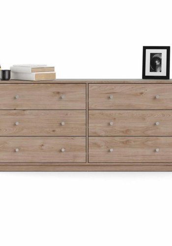 TVILUM May dobbelt kommode, m. 6 skuffer - natur folie og plastik