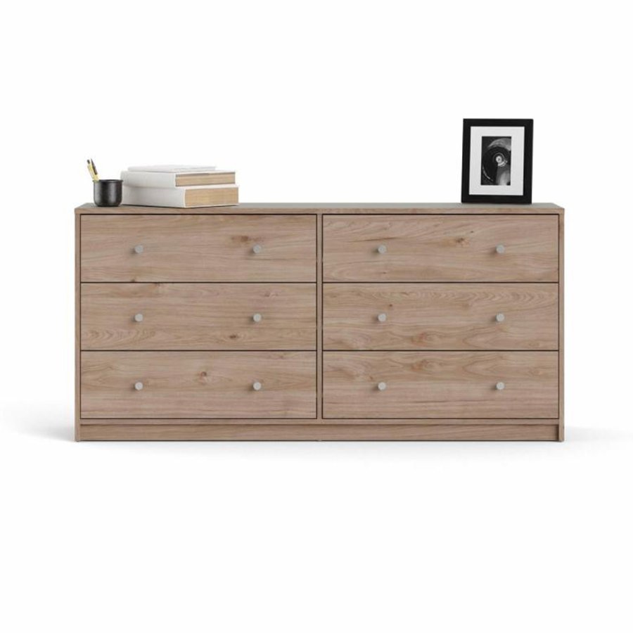 TVILUM May dobbelt kommode, m. 6 skuffer - natur folie og plastik