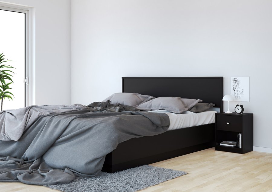 TVILUM May Natbord - sort tr, m. 1 skuffe og 1 rum