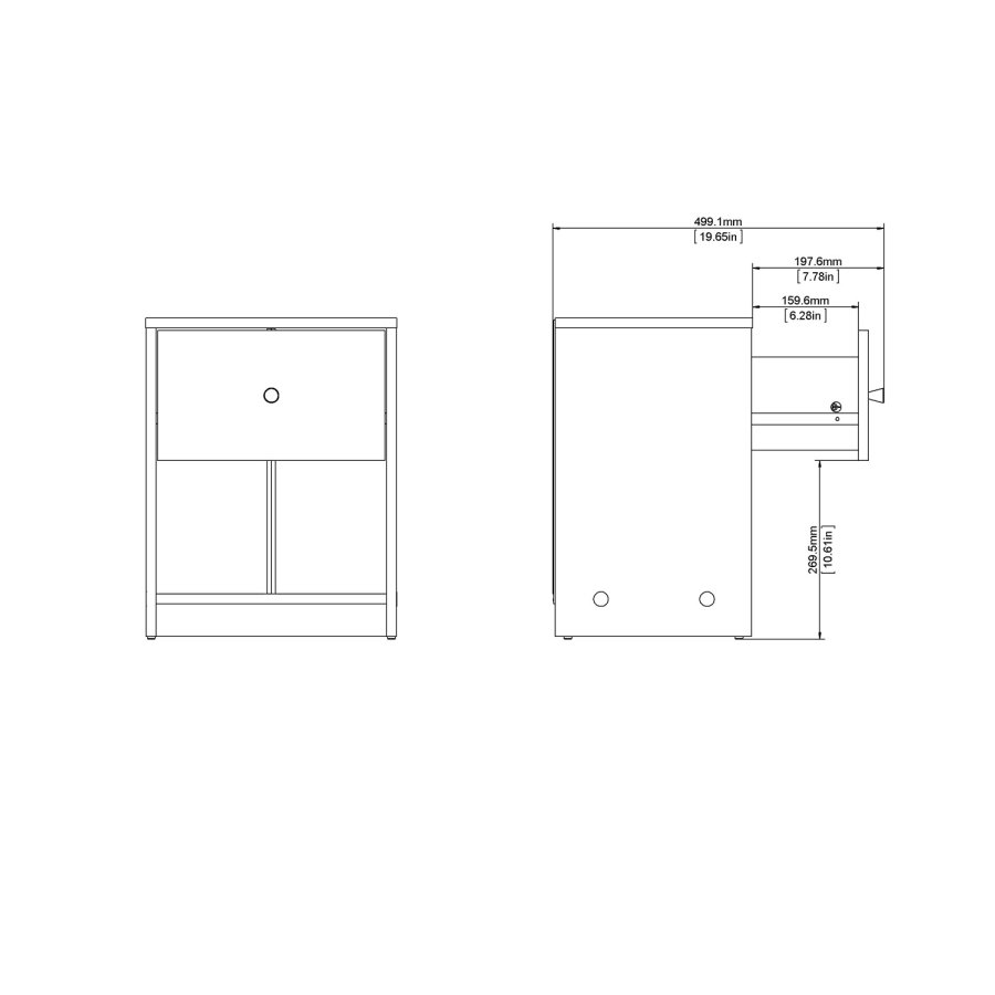 TVILUM May Natbord - sort tr, m. 1 skuffe og 1 rum