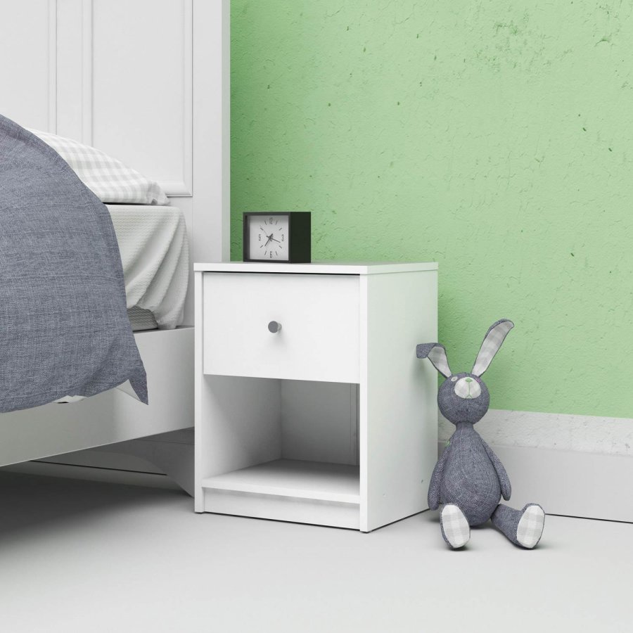TVILUM May Natbord - hvidt tr, m. 1 skuffe og 1 rum