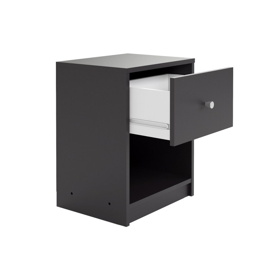 TVILUM May Natbord - sort tr, m. 1 skuffe og 1 rum