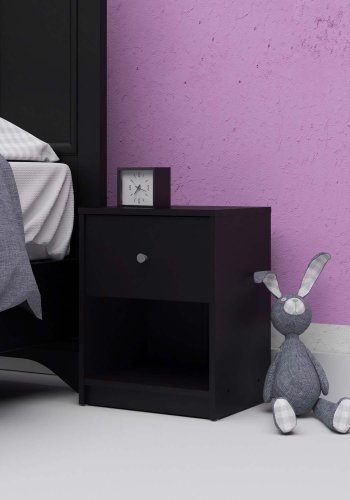 TVILUM May Natbord - sort tr, m. 1 skuffe og 1 rum