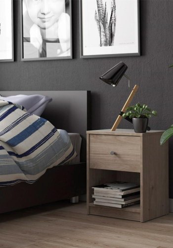 TVILUM May natbord, m. 1 rum og 1 skuffe - natur folie og plastik (37,9x30,1)