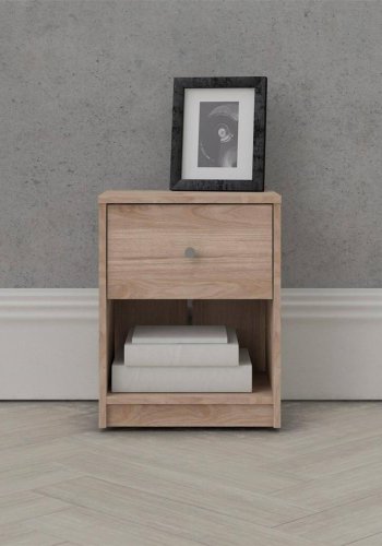 TVILUM May natbord, m. 1 rum og 1 skuffe - natur folie og plastik (37,9x30,1)