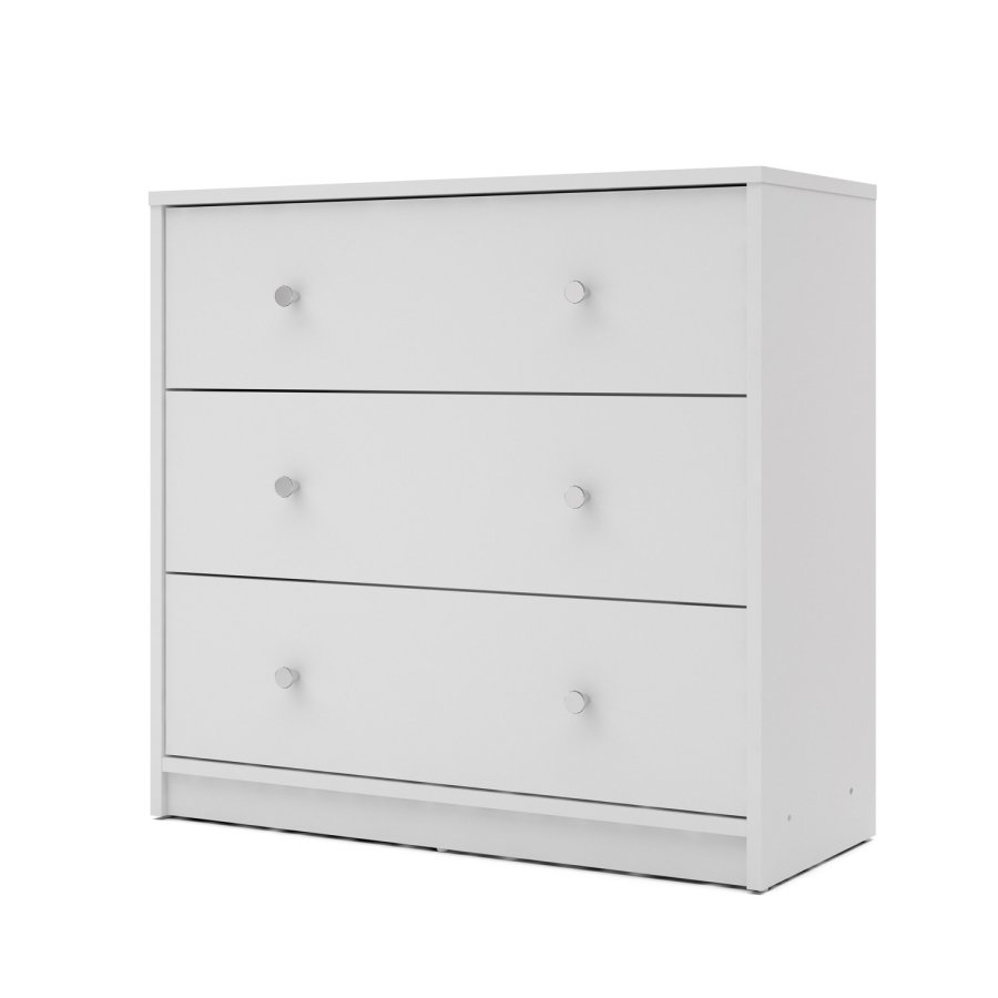 TVILUM May kommode - hvid tr, m. 3 skuffer