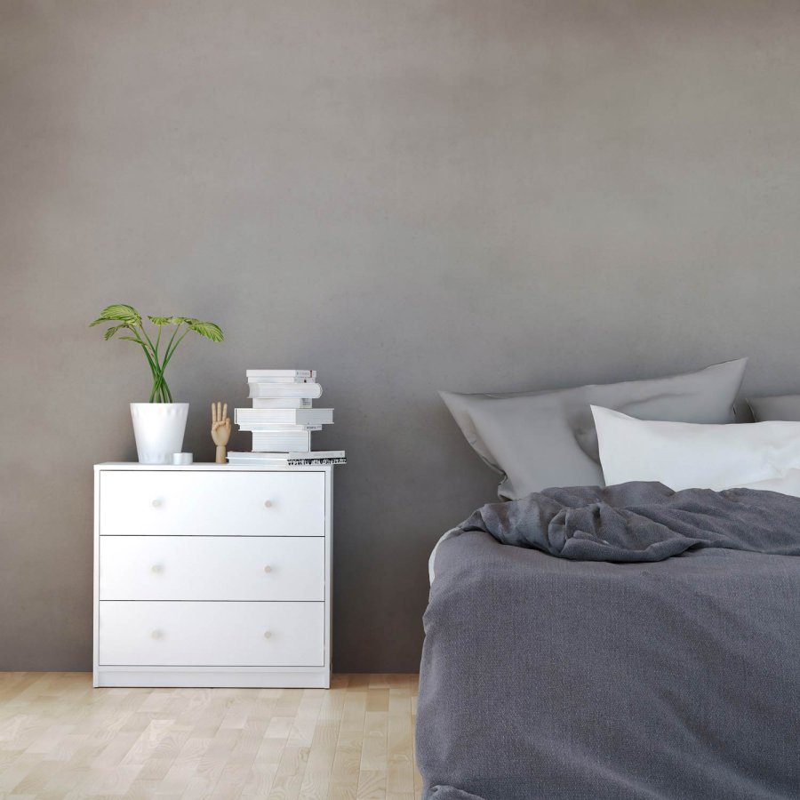 TVILUM May kommode - hvid tr, m. 3 skuffer