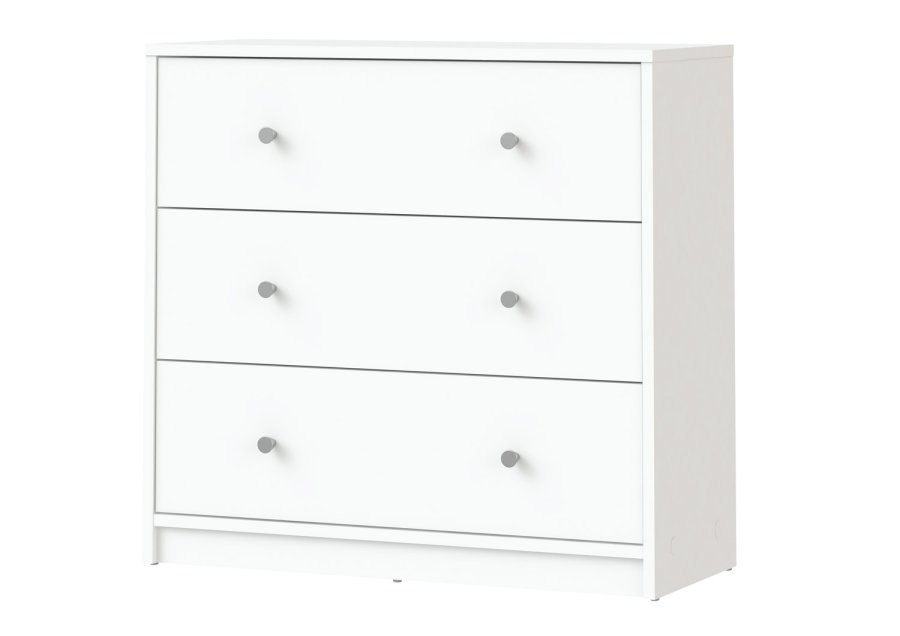 TVILUM May kommode - hvid tr, m. 3 skuffer