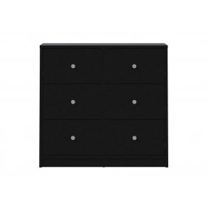 TVILUM May kommode - sort tr, m. 3 skuffer