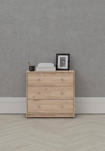 TVILUM May kommode, m. 3 skuffer - natur folie og plastik