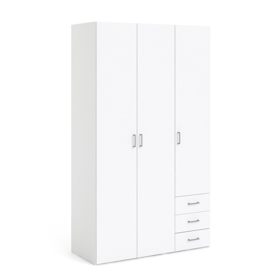 TVILUM Space garderobeskab - hvidt tr, m.3 lger og  3 skuffer