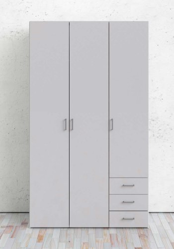 TVILUM Space garderobeskab - hvid hjglans tr, m. 3 lger og 3 skuffer