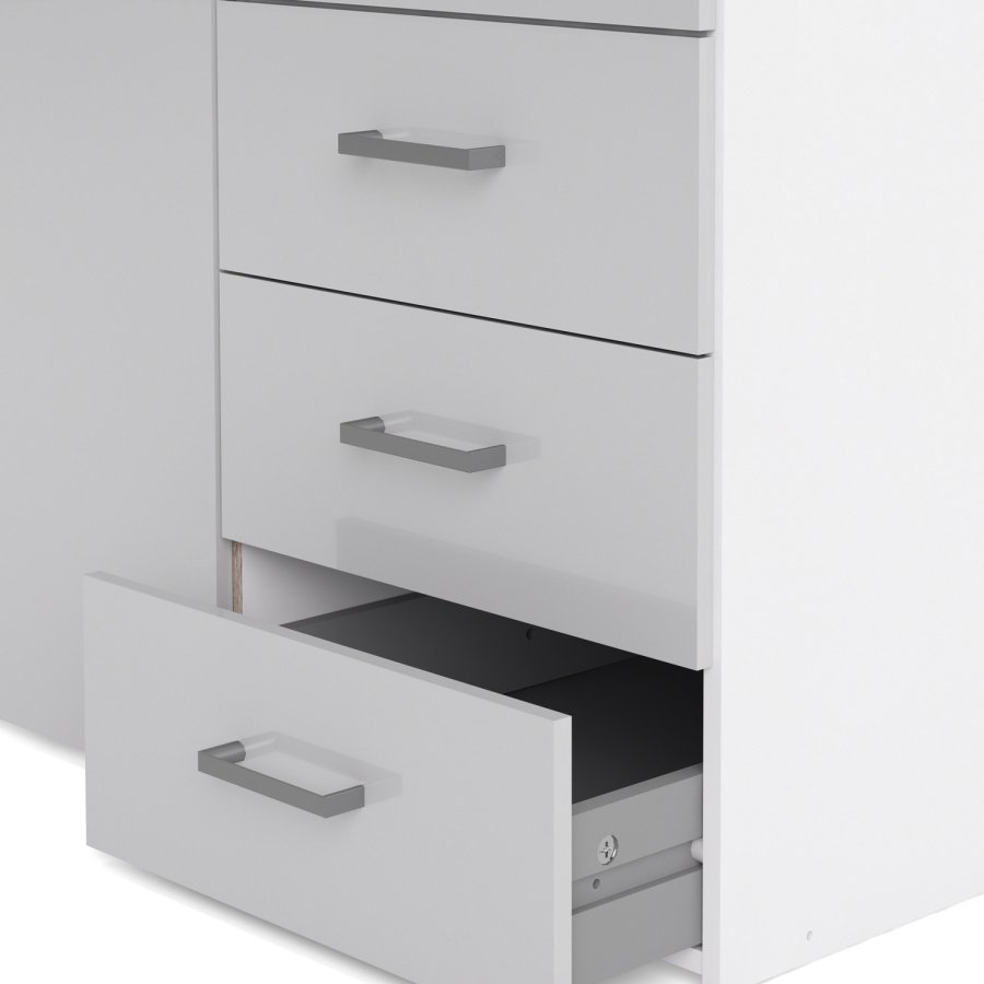 TVILUM Space garderobeskab - hvid hjglans tr, m. 3 lger og 3 skuffer