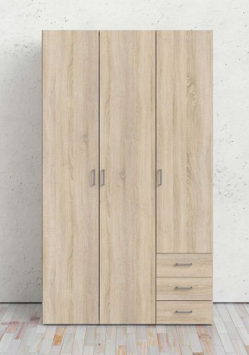 TVILUM Space garderobeskab - egestruktur, m. 3 lger og 3 skuffer