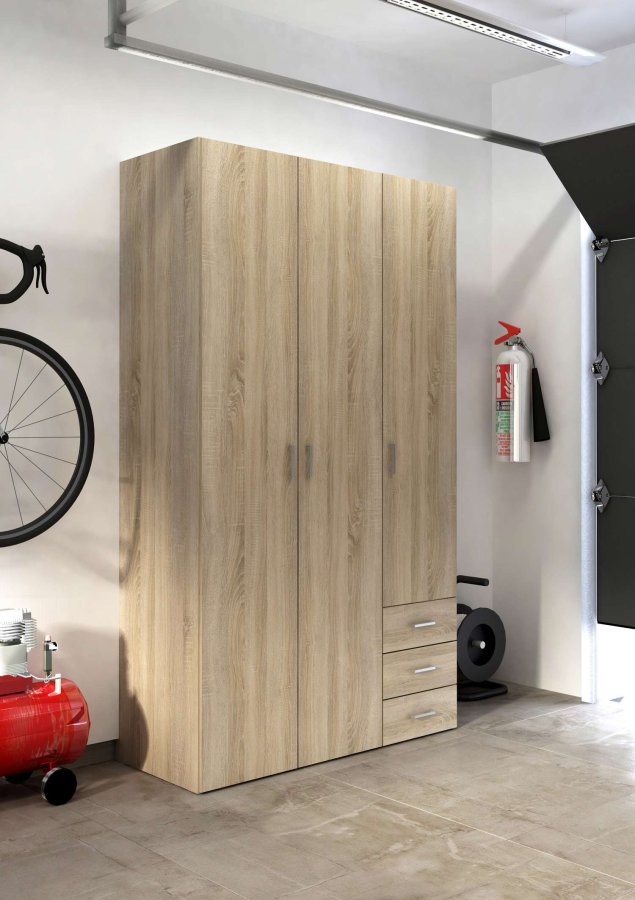 TVILUM Space garderobeskab - egestruktur, m. 3 lger og 3 skuffer