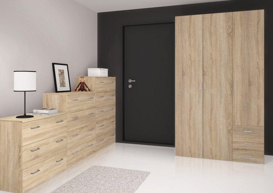 TVILUM Space garderobeskab - egestruktur, m. 3 lger og 3 skuffer