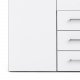 TVILUM Space garderobeskab - hvid/hvid hjglans, m. 4 lger og 3 skuffer