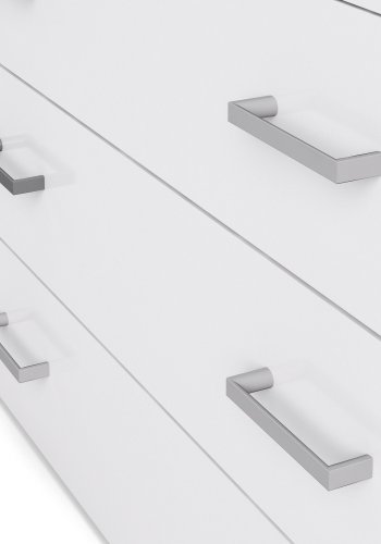 TVILUM Space garderobeskab - hvid/hvid hjglans, m. 4 lger og 3 skuffer
